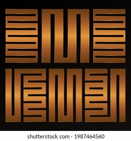 ilustrations vector graphic of gold rose abstract design in rectangle shape