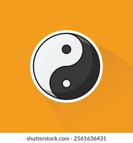 Ilustraton of Yin Yang in Flat Design