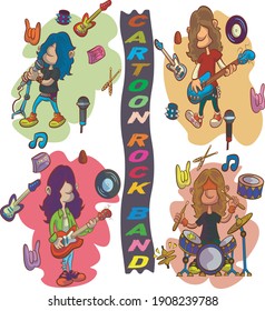 Ilustrator 8
The band is reunited and ready for the show. Art full of details and colors, guitar, double bass, drum and vocal live rock'n roll