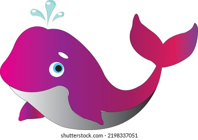 Ilustrator Vector Cartoon Whale Purple Stock Vector (Royalty Free ...