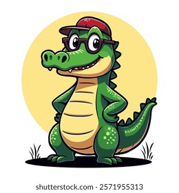 ilustrator vector Crocodile Mascot Cartoon Logo Template