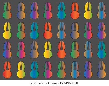 Iluustration with bunny and ears colorful