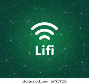 iluustration symbol for Li-Fi or Light Fidelity - is a technology using the visible light spectrum that transmit data and unlock capacity which is greater than the radio spectrum
