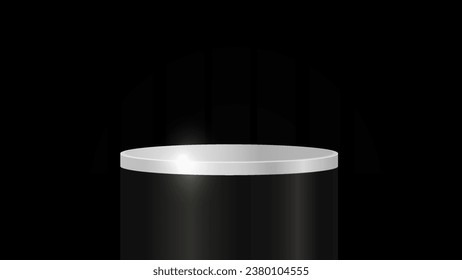 cubo 3D del hígado y podio peatonal del cilindro en habitación abstracta oscura. Escena mínima para venta de viernes negro, productos de Mockup, escaparate de escenario, pantalla de promoción. Vector eps10