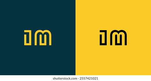 IM abstract minimalist letters Logo Monogram. It is a minimalist logo, this logo is made by combining two letters