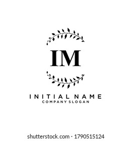 IM Beauty vector initial logo, handwriting logo of initial signature, wedding, fashion, jewerly, boutique, floral and botanical with creative template for any company or business.