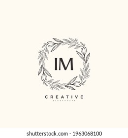 IM Beauty vector initial logo art, handwriting logo of initial signature, wedding, fashion, jewerly, boutique, floral and botanical with creative template for any company or business.