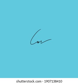 Im blue background handwritten logo