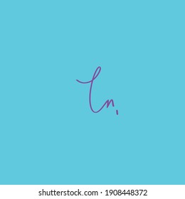 Im blue background handwritten logo