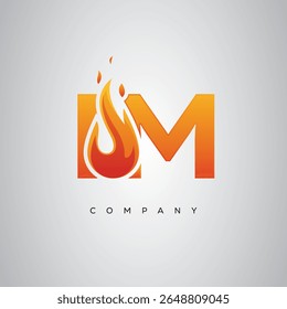 IM Creative Fire Letter Logo Design