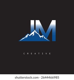 IM Creative Mountain Logo Bold Gradient Letter mark Branding Design for Business Outdoor Brands