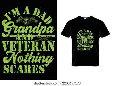 I`m A Dad Grandpa veteran T-shirt Design