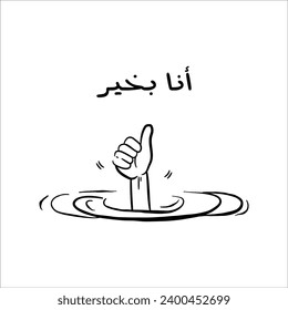 "Im Fine" In arabic. Funny arab quotes, Funny arabic sayings, Funny arabic jokes. Vector Eps 10