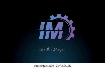 IM Gear Fusion Logo – Industrial Tech-Inspired Letter mark Futuristic Industrial Letter Mark Design for Technology and Engineering Brands.