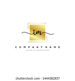 IM handwriting initial logo template vector.