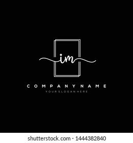 IM handwriting initial logo template vector.
