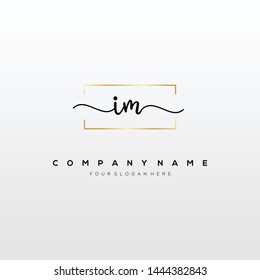 IM handwriting initial logo template vector.