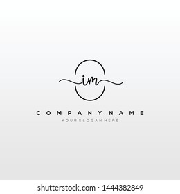 IM handwriting initial logo template vector.