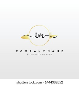 IM handwriting initial logo template vector.