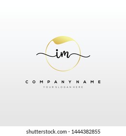 IM handwriting initial logo template vector.