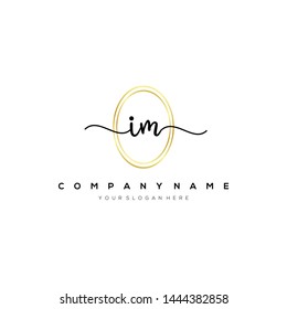 IM handwriting initial logo template vector.