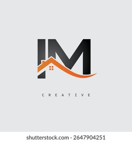 IM House Letter Logo – Creative Real Estate Monogram with Roof Shape and Home Icon for Property, Architecture and Modern Branding Identity
