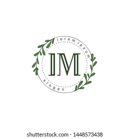 IM Initial beauty floral logo template