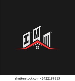 IM Initial Construction Real Estate Home Logo Design Vector