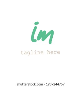 im Initial handwriting or handwritten logo for identity with beauty monogram and elegant logo design