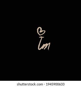 im initial handwriting logo for identity