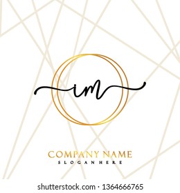 IM Initial Handwriting logo template vector