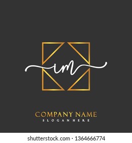 IM Initial Handwriting logo template vector