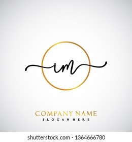 IM Initial Handwriting logo template vector