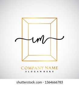 IM Initial Handwriting logo template vector