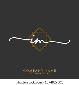 IM Initial handwriting logo template