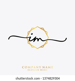 IM Initial handwriting logo template