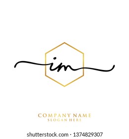 IM Initial handwriting logo template