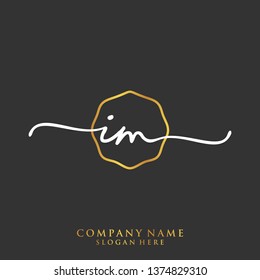 IM Initial handwriting logo template