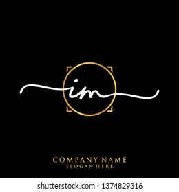 IM Initial handwriting logo template