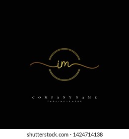 IM initial handwriting logo template vector