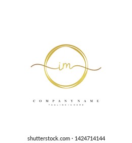 IM initial handwriting logo template vector