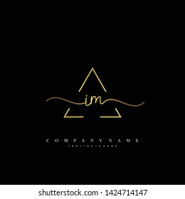 IM initial handwriting logo template vector