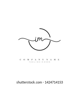 IM initial handwriting logo template vector