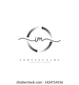 IM initial handwriting logo template vector