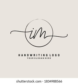 IM Initial handwriting logo template vector