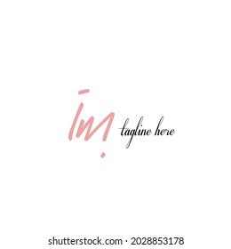 im initial handwriting logo template vector