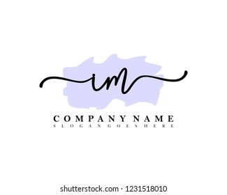 IM Initial handwriting logo vector