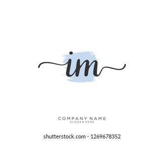 IM Initial handwriting logo vector 
