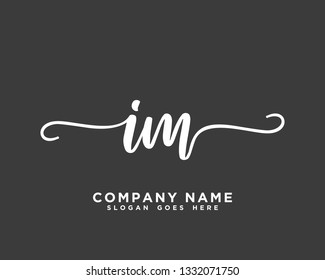 IM Initial Handwriting Logo Vector