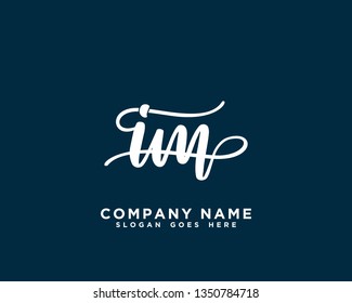 IM Initial Handwriting Logo Vector